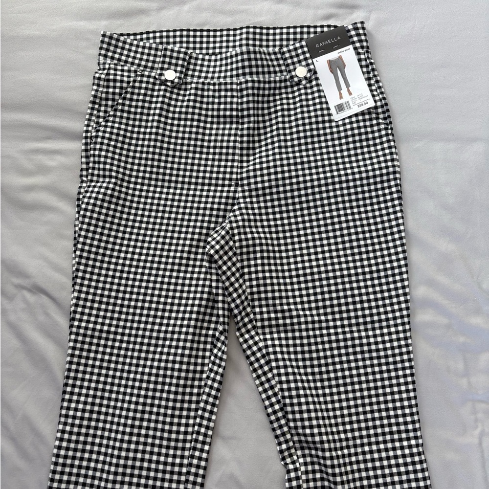 Rafaella Black and White Checkered Ankle Pants